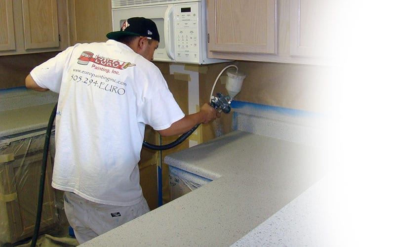 Epoxy over laminate counters, AKA formica. • mimzy & company